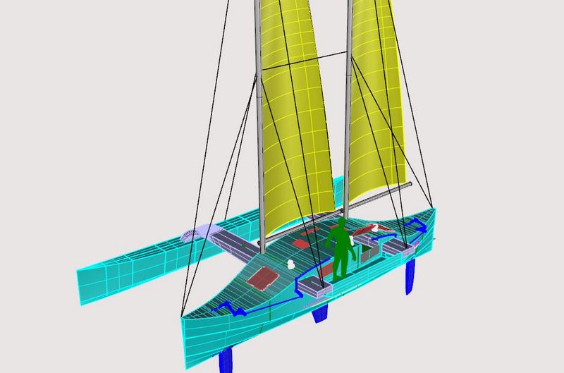 Project of small cruising proa build with CP cut to the CNC